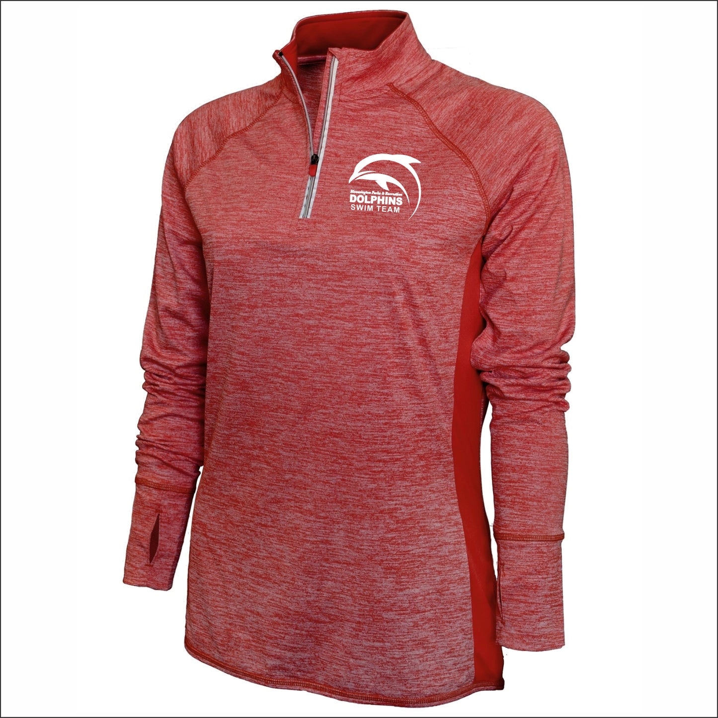 Bloomington Dolphins Swim Ladies Performance 4-Runner Long Sleeve 1/4 Zip