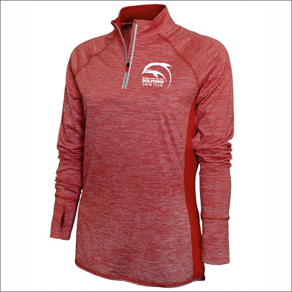Bloomington Dolphins Swim Ladies Performance 4-Runner Long Sleeve 1/4 Zip