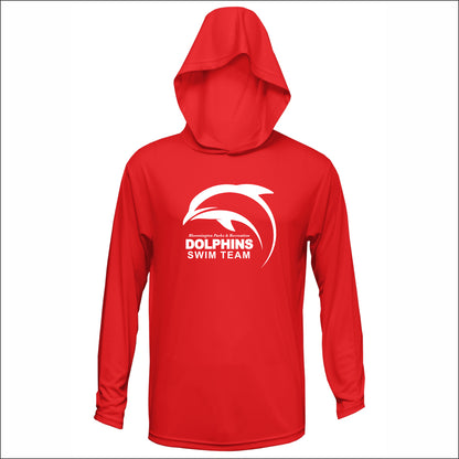 Bloomington Dolphins Swim Performance Hooded Long Sleeve Tee