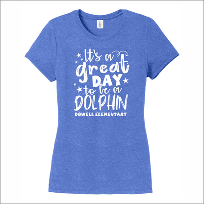 Dowell Elementary Ladies Perfect Tri-Blend Tee - Des. A
