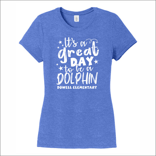 Dowell Elementary Ladies Perfect Tri-Blend Tee - Des. A
