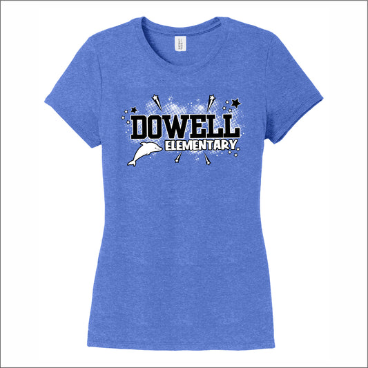 Dowell Elementary Ladies Perfect Tri-Blend Tee - Des. B