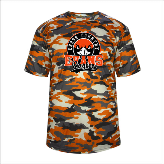 Evans Cross Country Camo Print Performance T-shirt