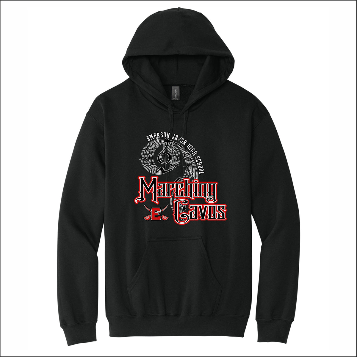 Emerson Marching Cavos Softstyle Hooded Sweatshirt