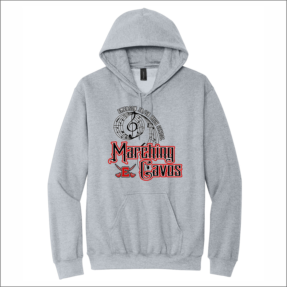 Emerson Marching Cavos Softstyle Hooded Sweatshirt