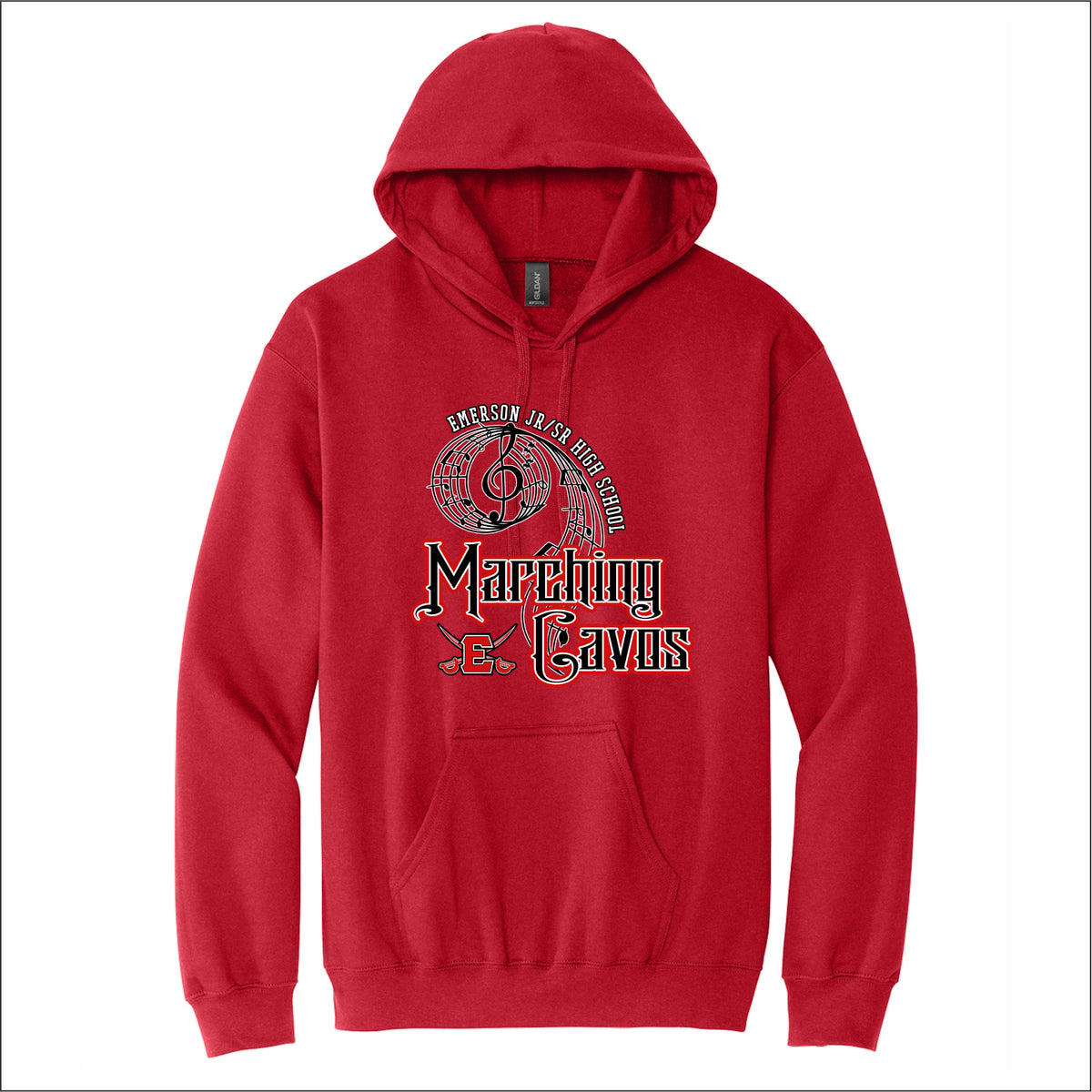 Emerson Marching Cavos Softstyle Hooded Sweatshirt