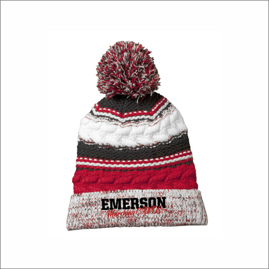 Emerson Marching Cavos Chunky Pom Pom Team Beanie