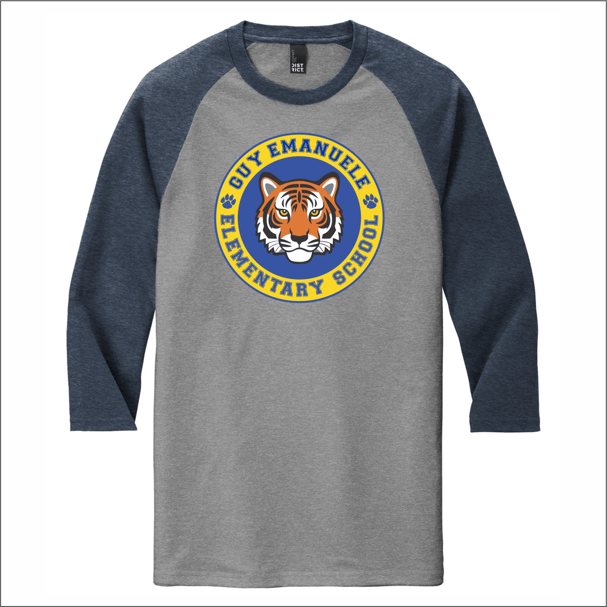 Emanuele Elementary Tri-Blend 3/4 Sleeve Raglan Tee