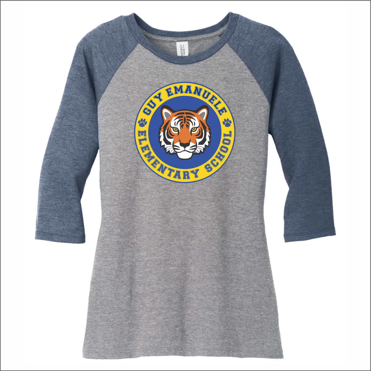 Emanuele Elementary Ladies Tri-Blend 3/4 Sleeve Raglan Tee