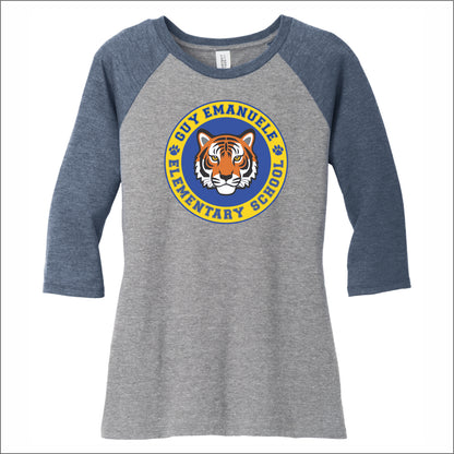 Emanuele Elementary Ladies Tri-Blend 3/4 Sleeve Raglan Tee
