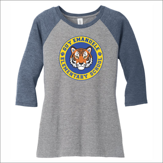 Emanuele Elementary Ladies Tri-Blend 3/4 Sleeve Raglan Tee