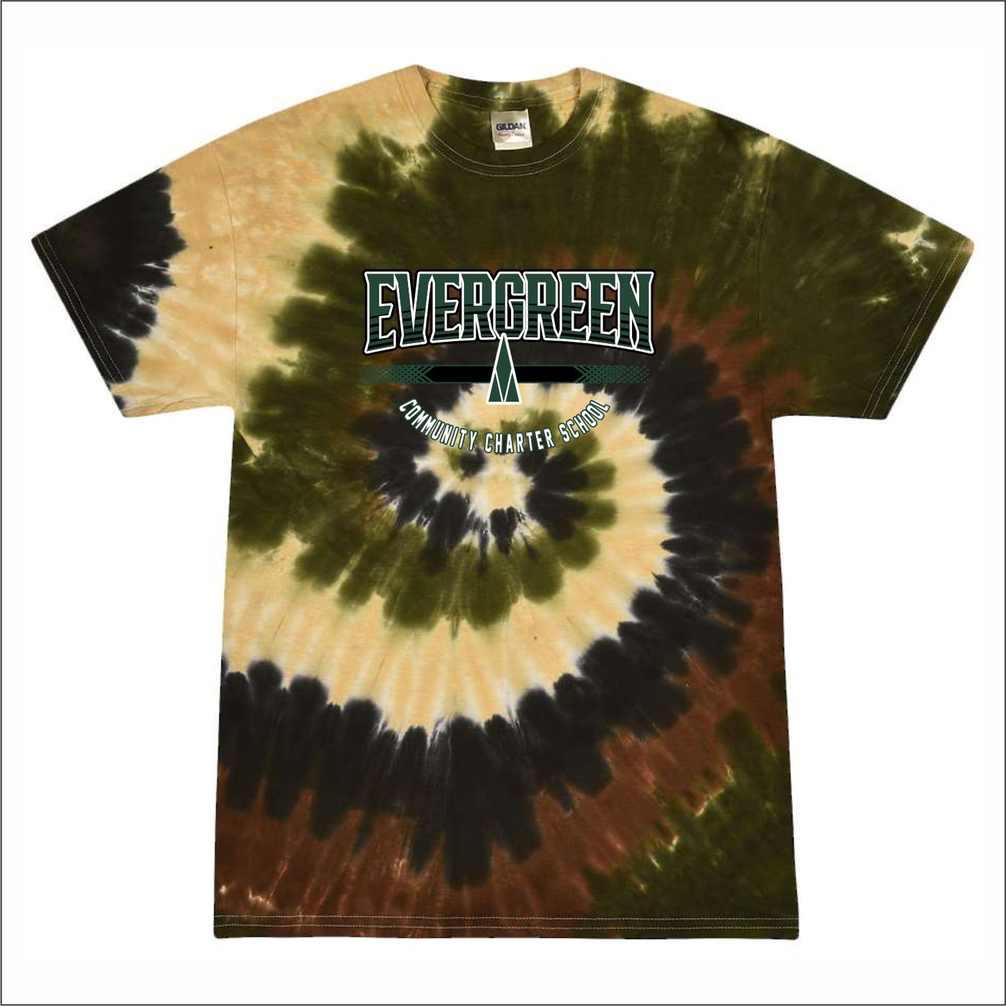 Evergreen Comm Charter Tie-Dye T-shirt - Des. A