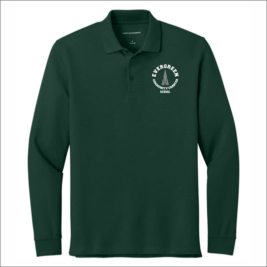 Evergreen Comm Charter Wearever Signature Pique Long Sleeve Polo