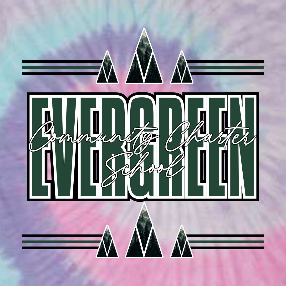 Evergreen Comm Charter Tie-Dye T-shirt - Des. B