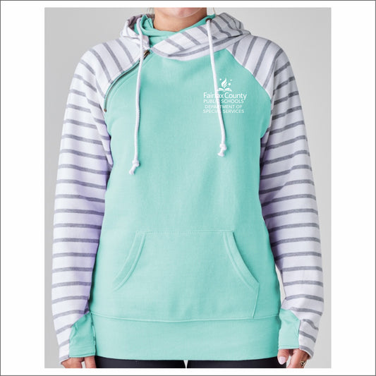 FCPS DSS Ladies Stripe Double Hooded Sweatshirt