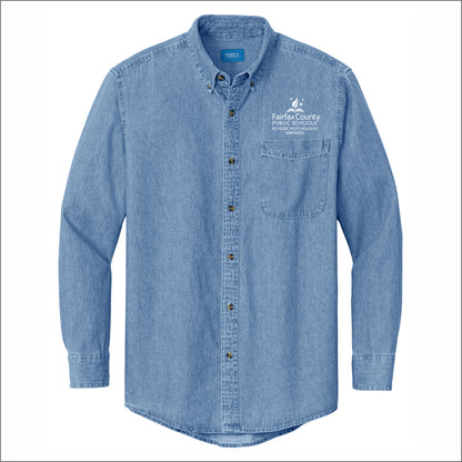 FCPS School Psych Long Sleeve Denim Shirt