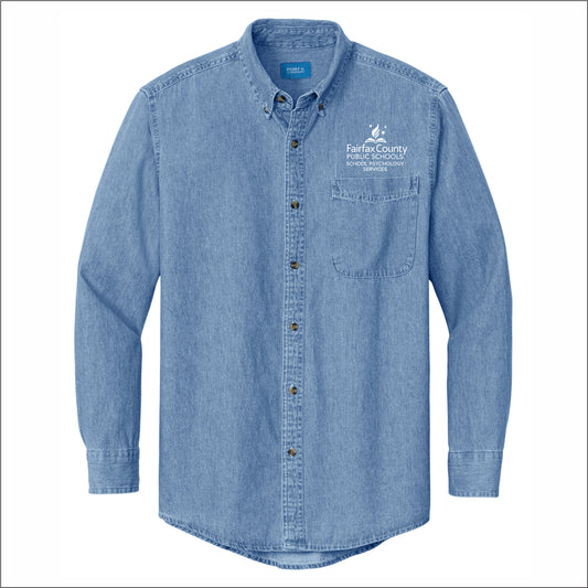 FCPS School Psych Long Sleeve Denim Shirt