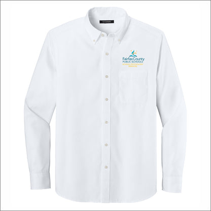 FCPS School Psych Nailhead Long Sleeve Easy Care Shirt