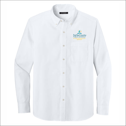 FCPS School Psych Nailhead Long Sleeve Easy Care Shirt