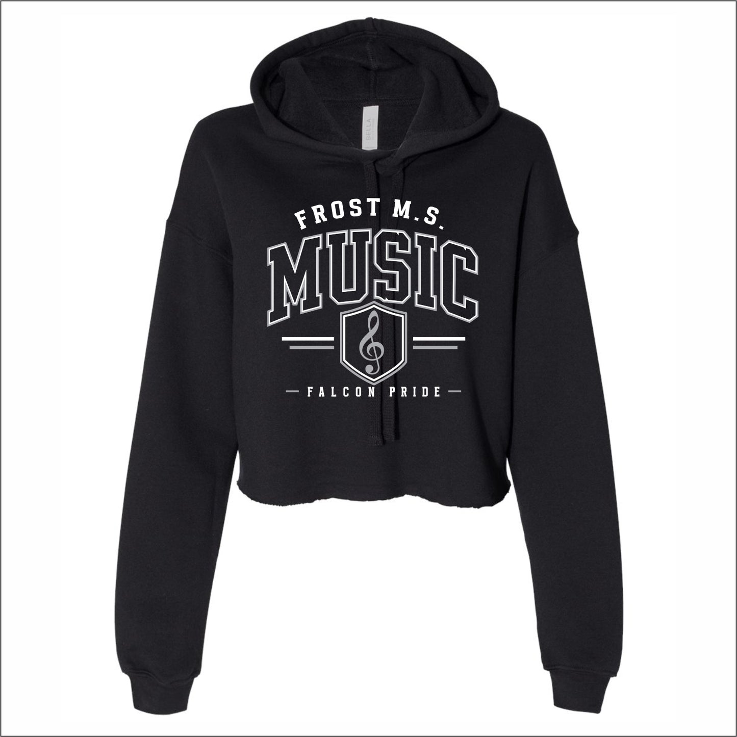 Frost MS Music Ladies Cropped Hooded Sweatshirt