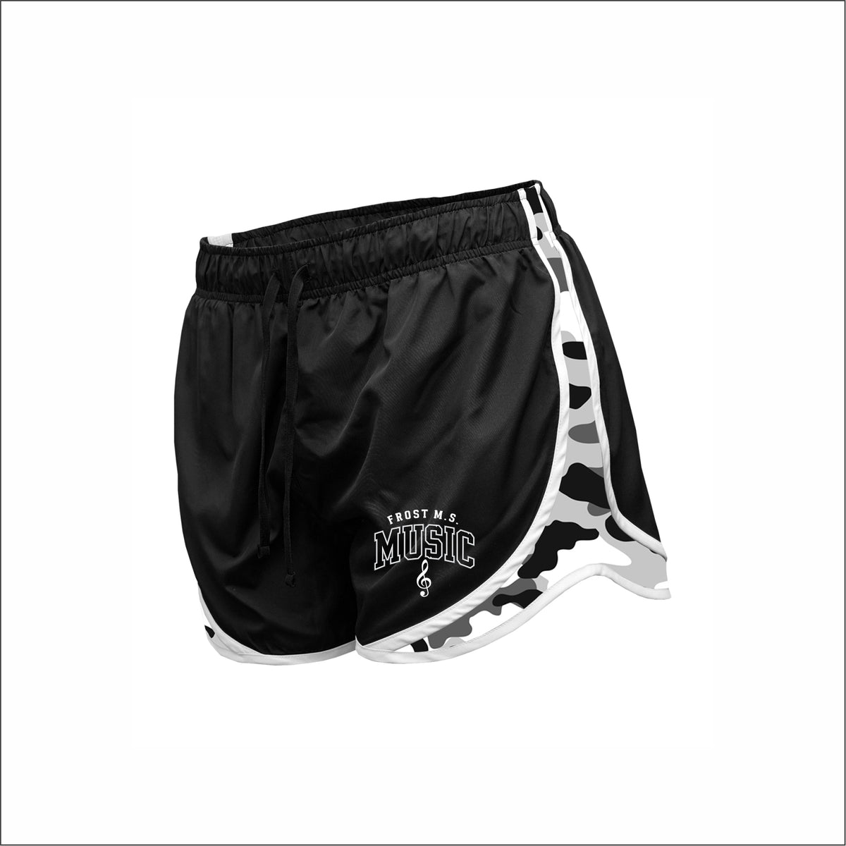 Frost MS Music Ladies/Girls Camo Running Shorts