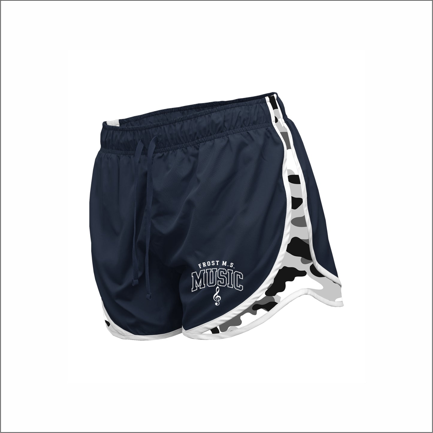 Frost MS Music Ladies/Girls Camo Running Shorts