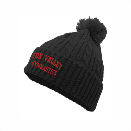 FVPD Gymnastics Cable Knit Pom-Pom Beanie