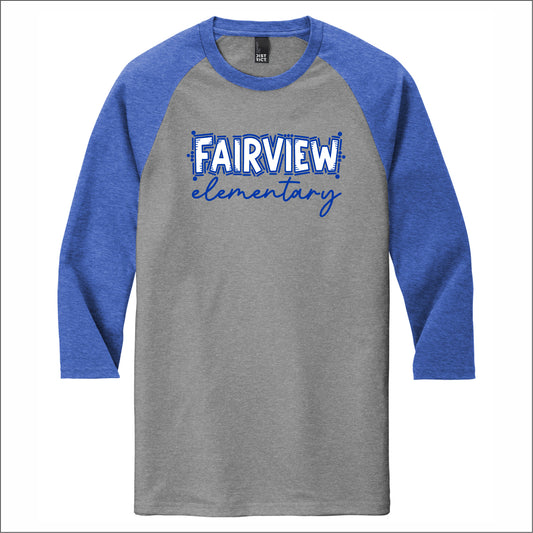 Fairview Elem Staff VA Tri-Blend 3/4 Sleeve Raglan Tee