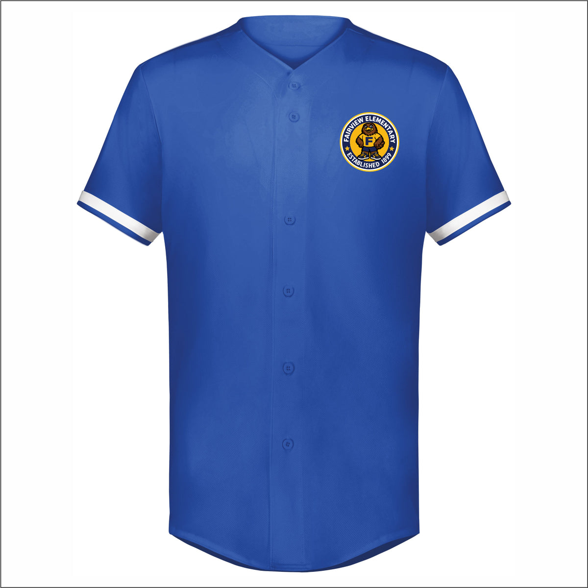 Fairview Elem Staff VA Cutter Full Button Baseball Jersey
