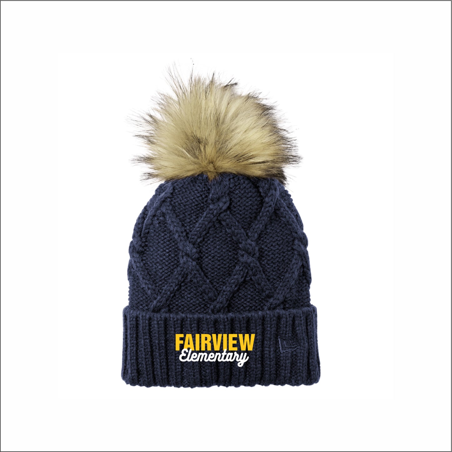 Fairview Elem Staff VA Faux Fur Pom Beanie