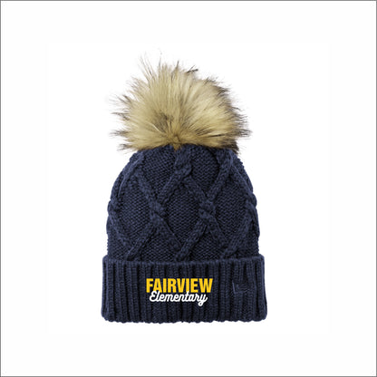 Fairview Elem Staff VA Faux Fur Pom Beanie