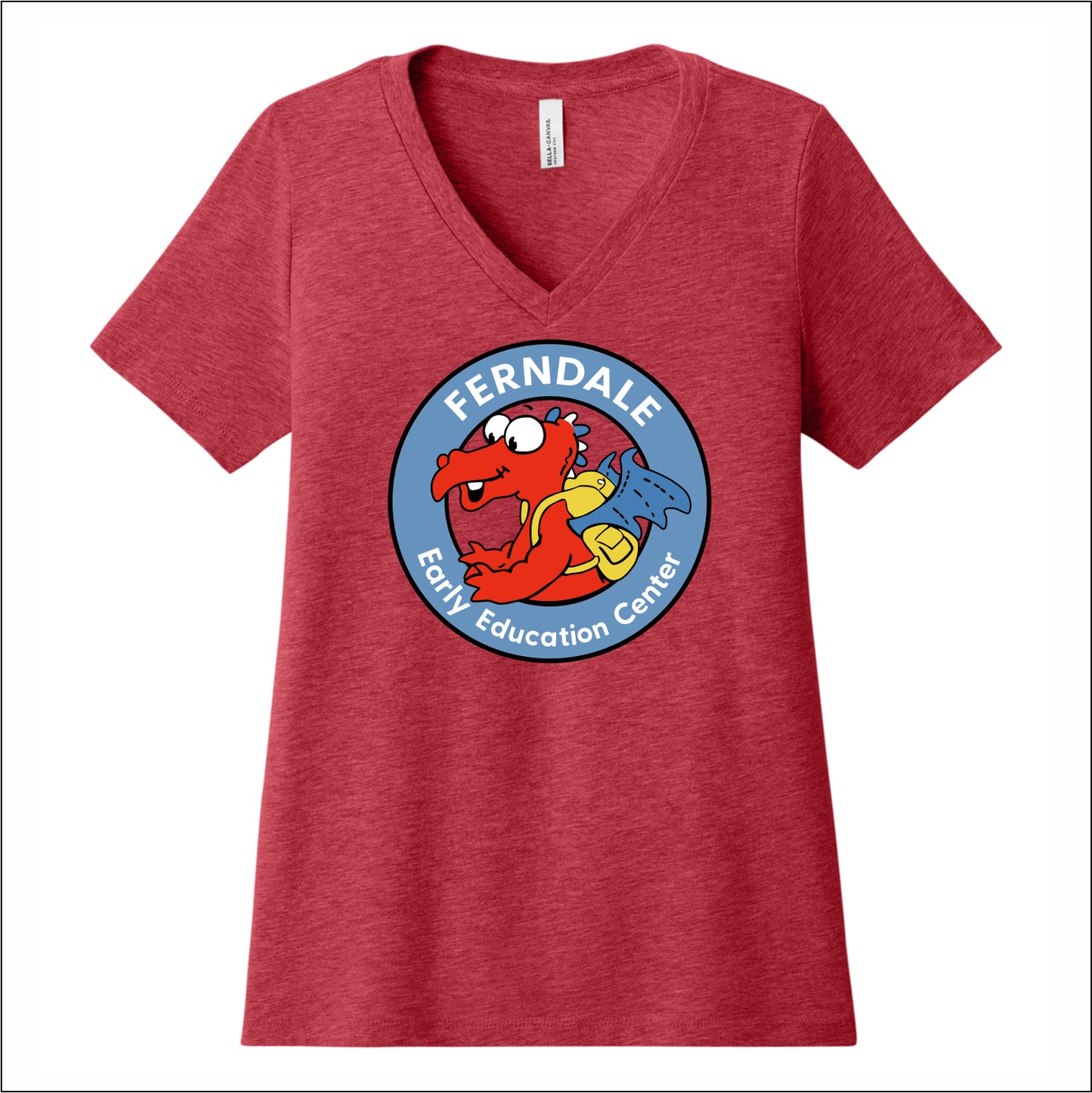 Ferndale EEC Ladies Relaxed Heather V-Neck Tee- Design A
