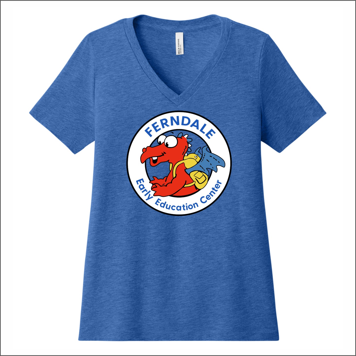 Ferndale EEC Ladies Relaxed Heather V-Neck Tee- Design A