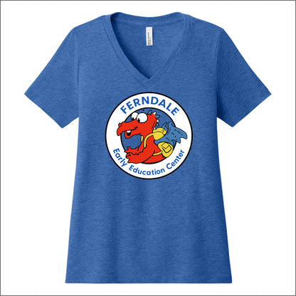 Ferndale EEC Ladies Relaxed Heather V-Neck Tee- Design A
