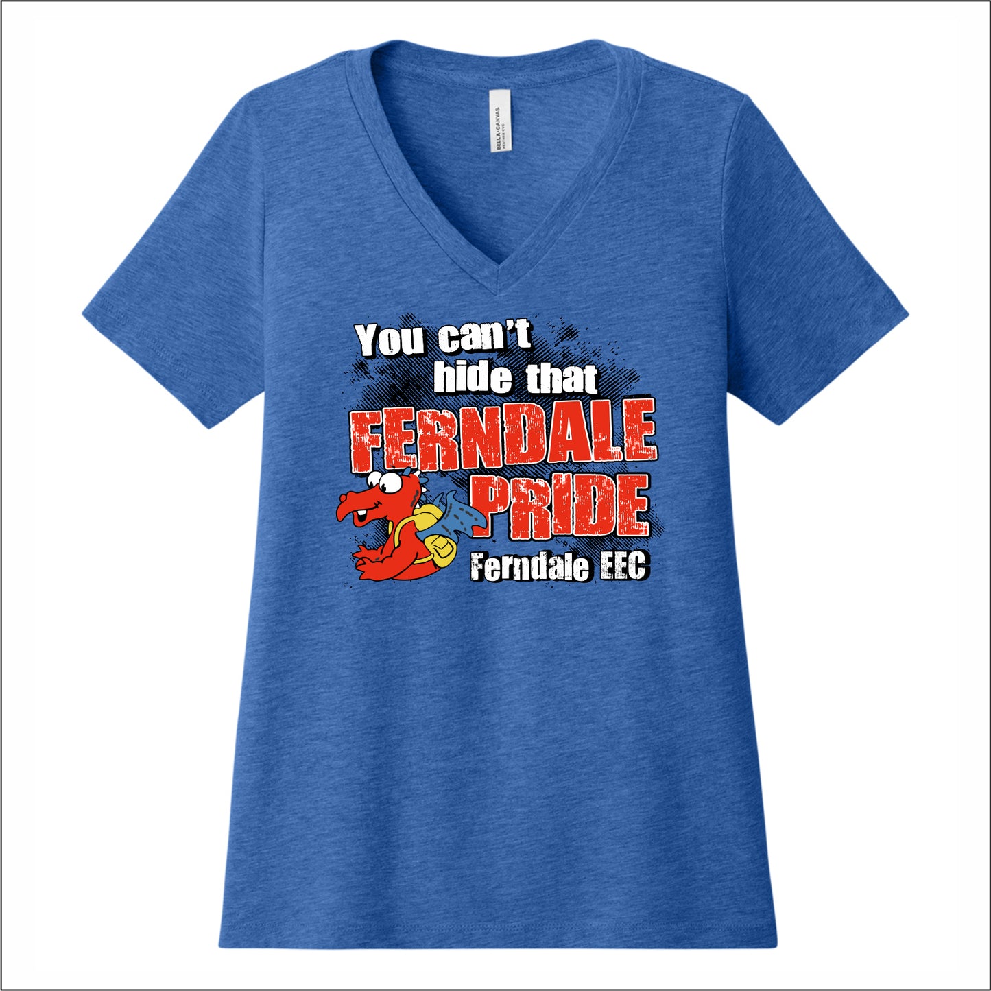 Ferndale EEC Ladies Relaxed Heather V-Neck Tee- Design B