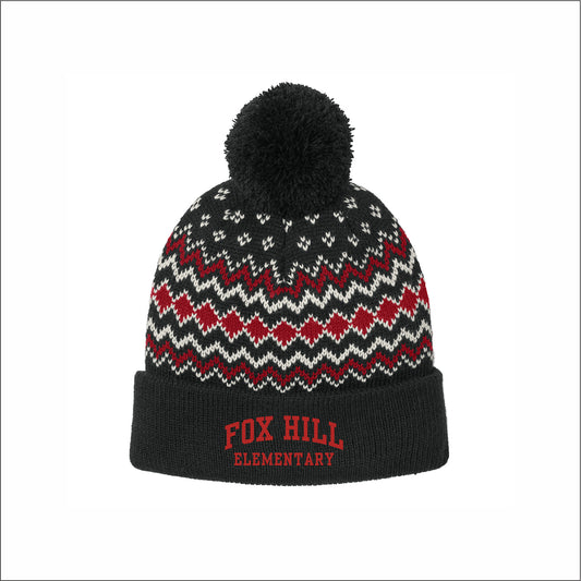 Fox Hill Elementary Alpine Pom Beanie