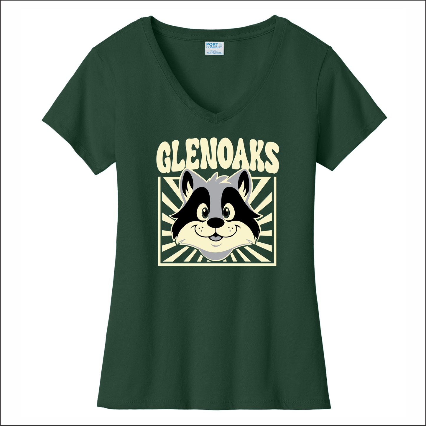 Glenoaks Elem Ladies Fan Favorite V-Neck Tee - Design A