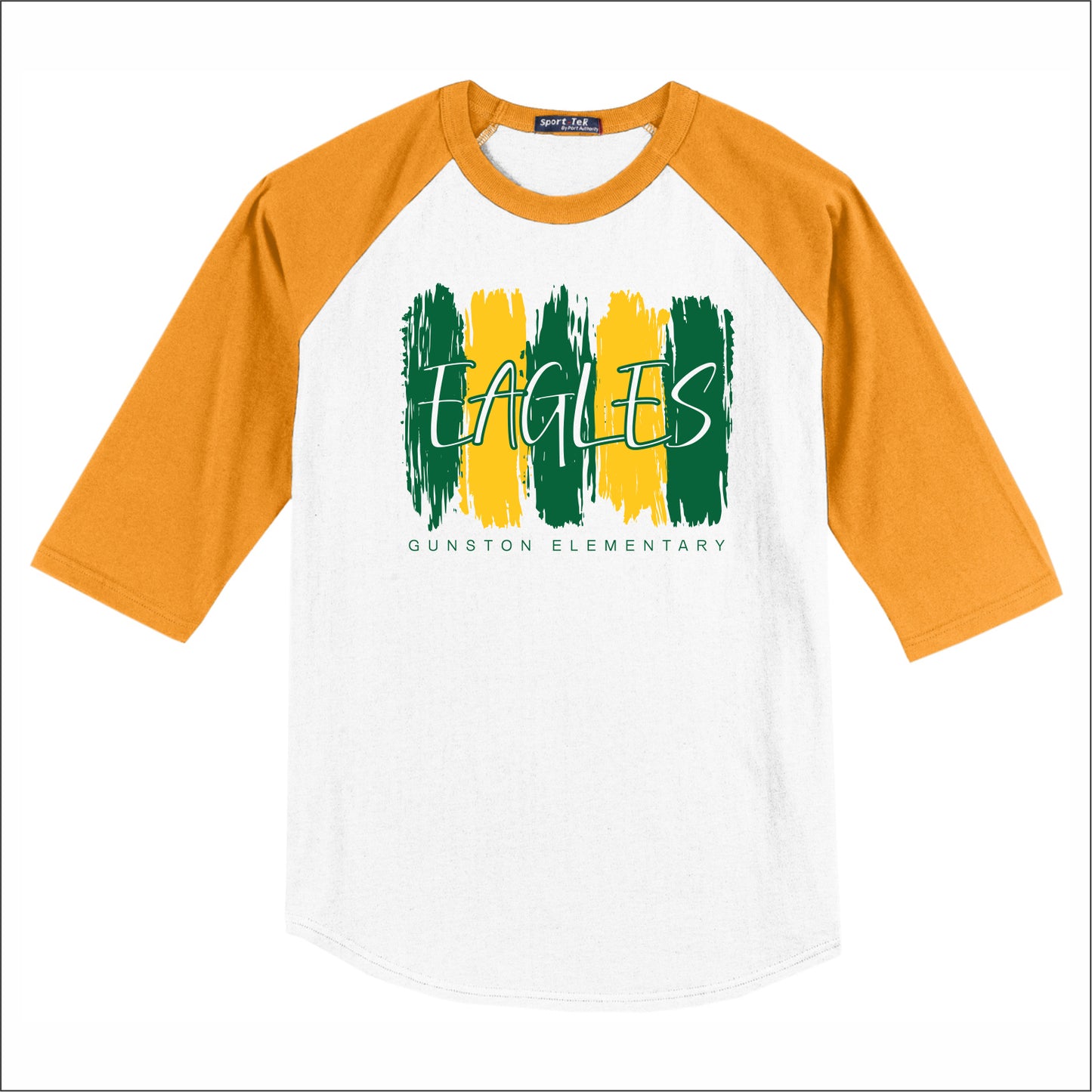 Gunston Elementary 3/4 Sleeve Baseball T-shirt - Des. B