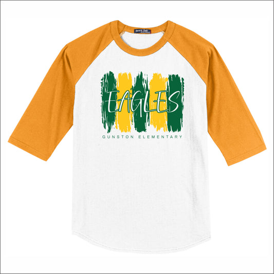 Gunston Elementary 3/4 Sleeve Baseball T-shirt - Des. B