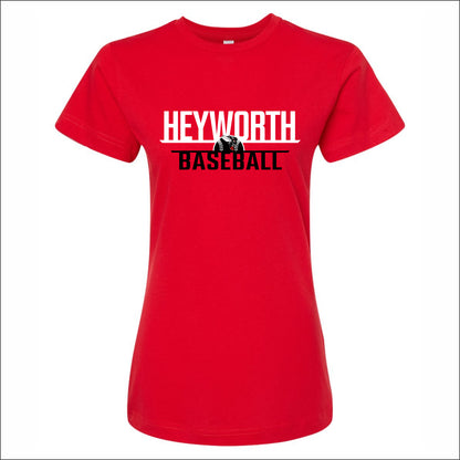 Heyworth Jr High Baseball Ladies Fine Jersey Classic Fit T-Shirt - Design A