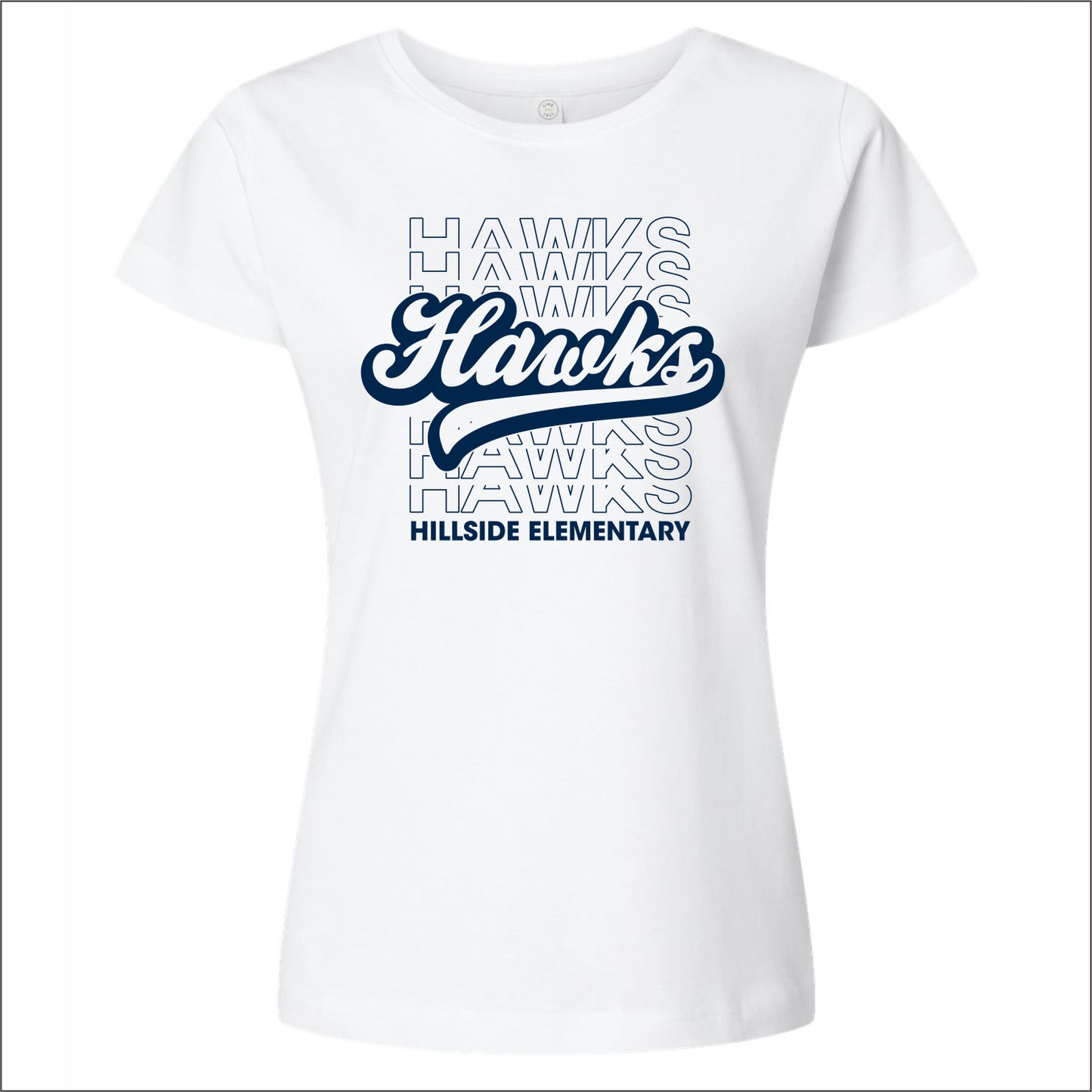 Hillside Elementary Ladies Fine Jersey T-shirt - Des. A