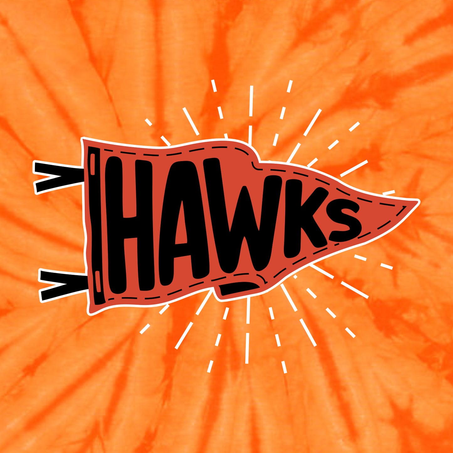Hoose Hawks Staff Spider Tie-Dye T-shirt - Design B