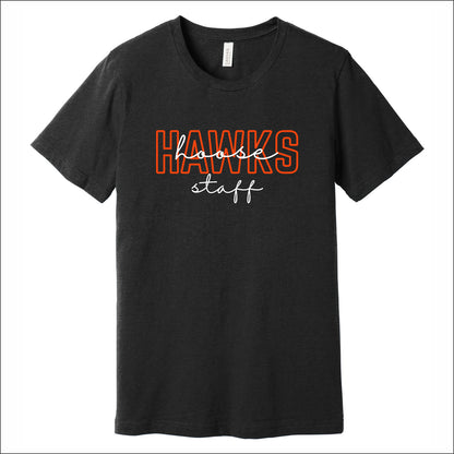 Hoose Hawks Staff Heathered Soft Jersey Short Sleeve T-shirt - Design A