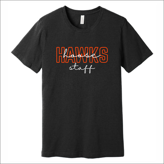 Hoose Hawks Staff Heathered Soft Jersey Short Sleeve T-shirt - Design A
