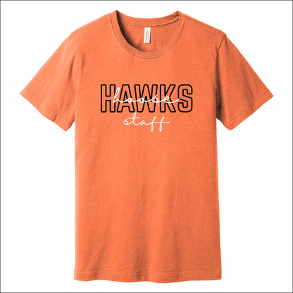 Hoose Hawks Staff Heathered Soft Jersey Short Sleeve T-shirt - Design A