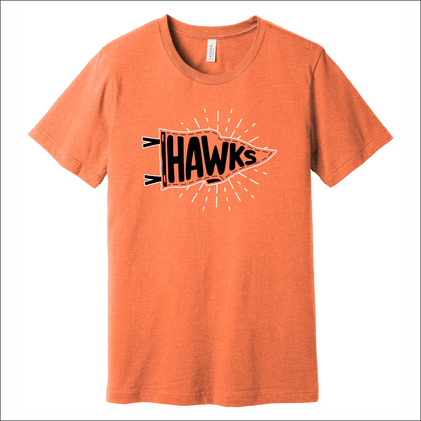 Hoose Hawks Staff Heathered Soft Jersey Short Sleeve T-shirt - Design B