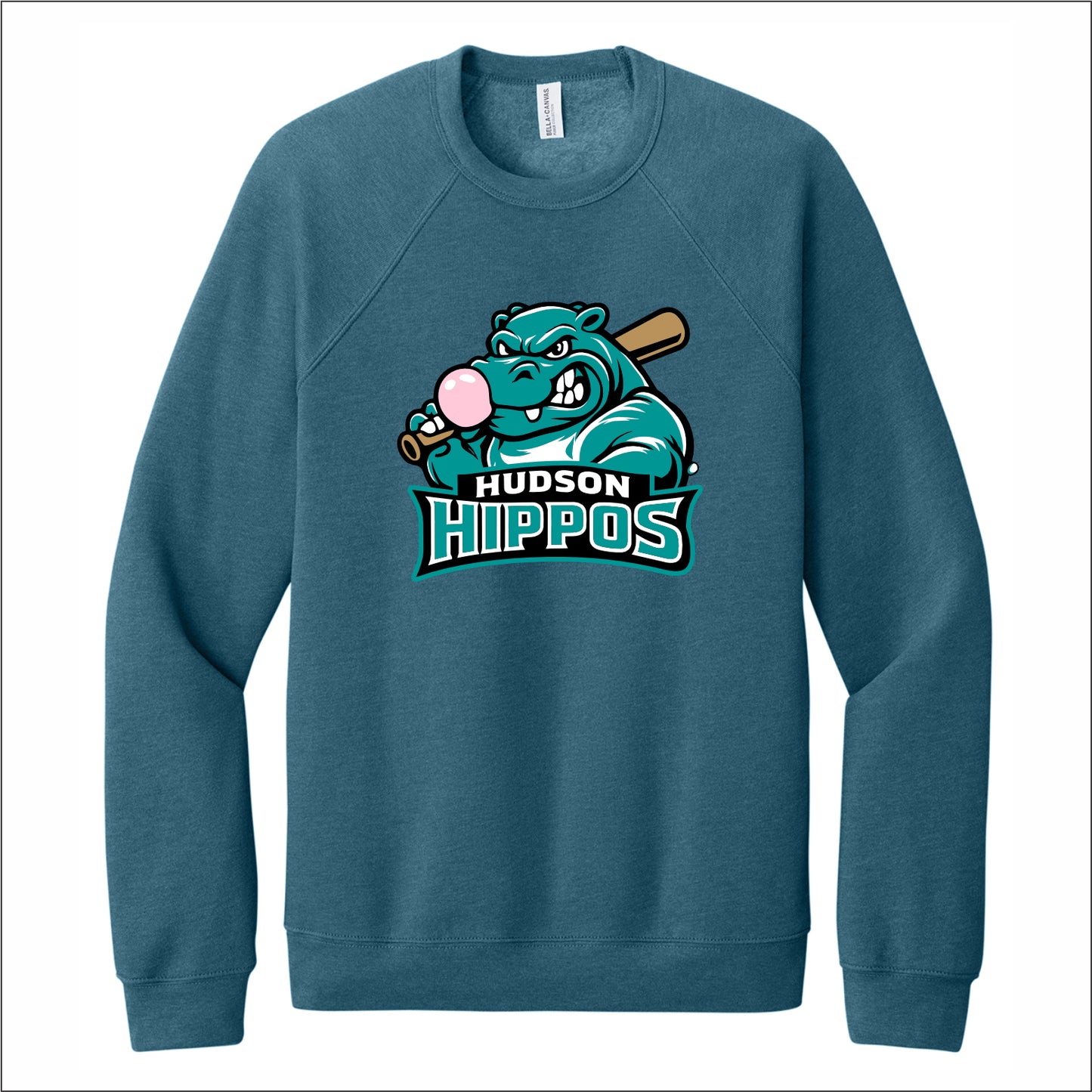 Hudson Hippos Sponge Fleece Raglan Crewneck Sweatshirt
