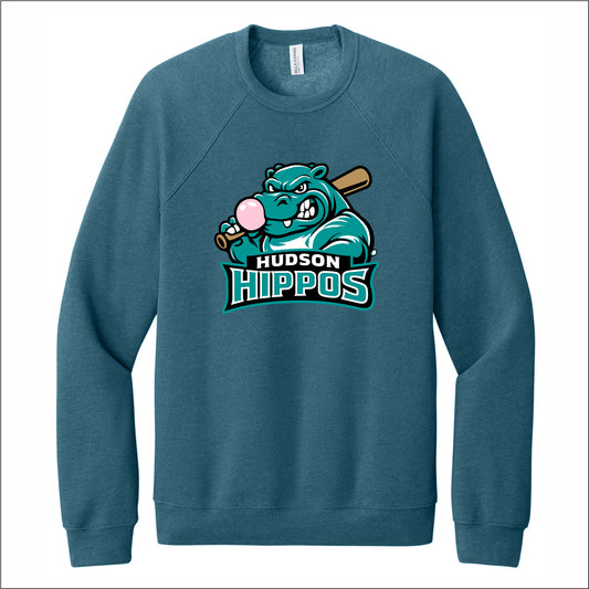 Hudson Hippos Sponge Fleece Raglan Crewneck Sweatshirt