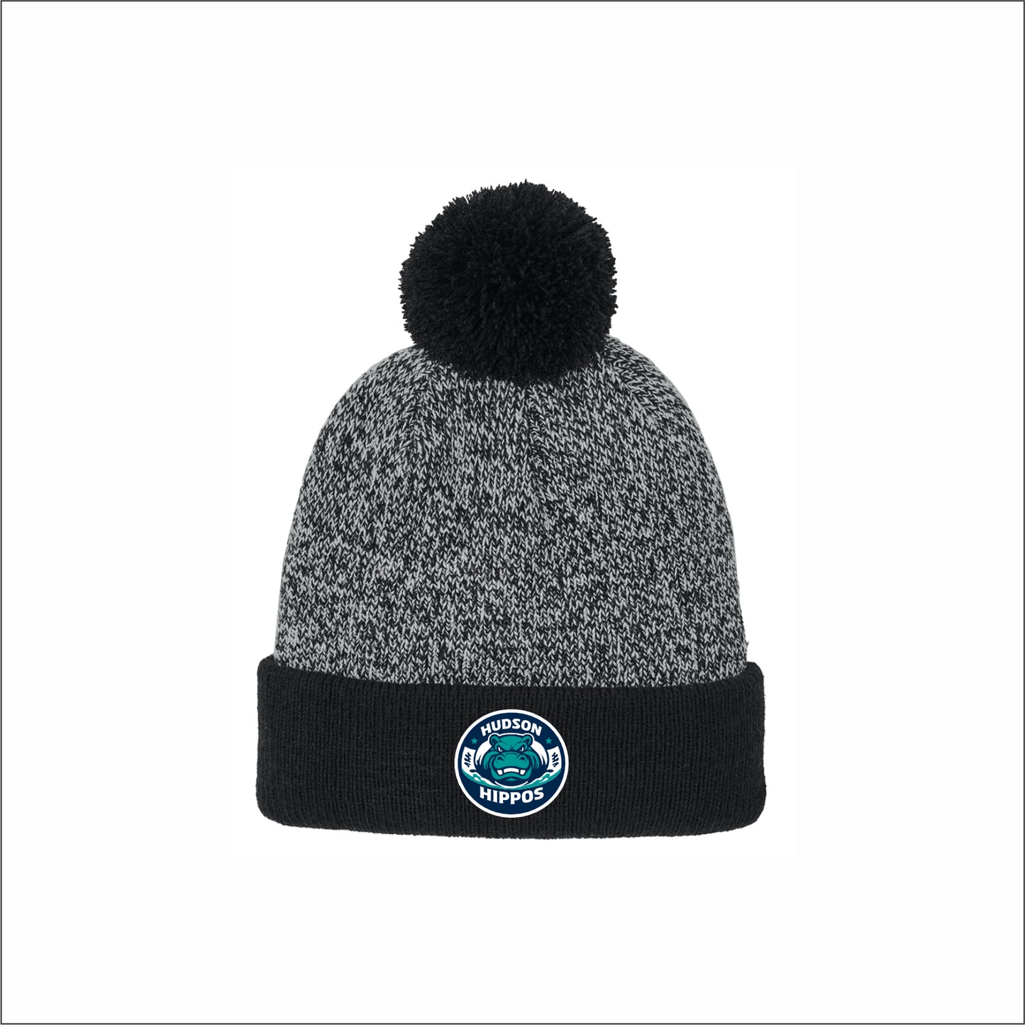 Hudson Hippos Halftime Heather Pom Beanie