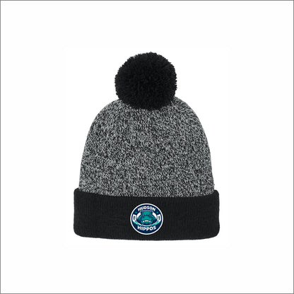 Hudson Hippos Halftime Heather Pom Beanie